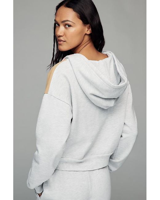 Daily Practice Gray Colourblock Zip-Up Hoodie