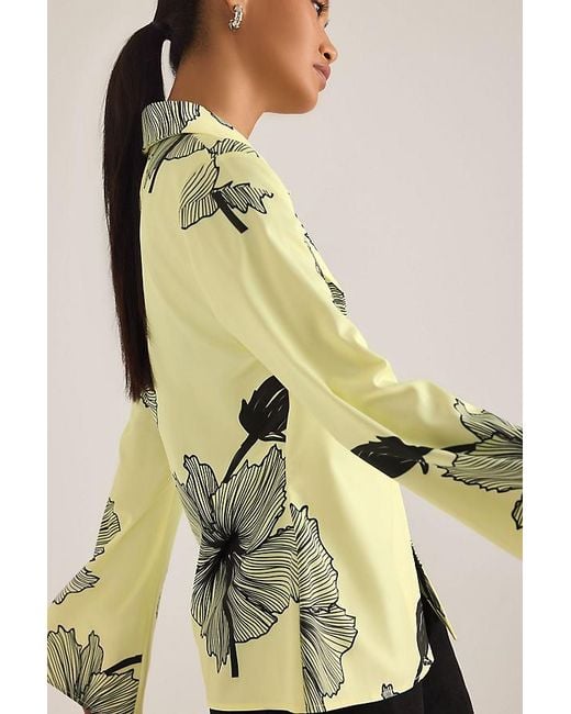 OperaSPORT Yellow Lone Floral Print Shirt