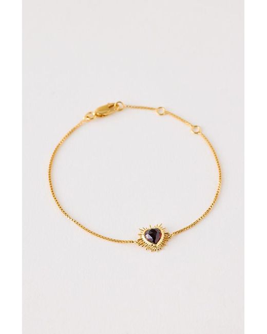Rachel Jackson White Electric Love Garnet Heart Bracelet