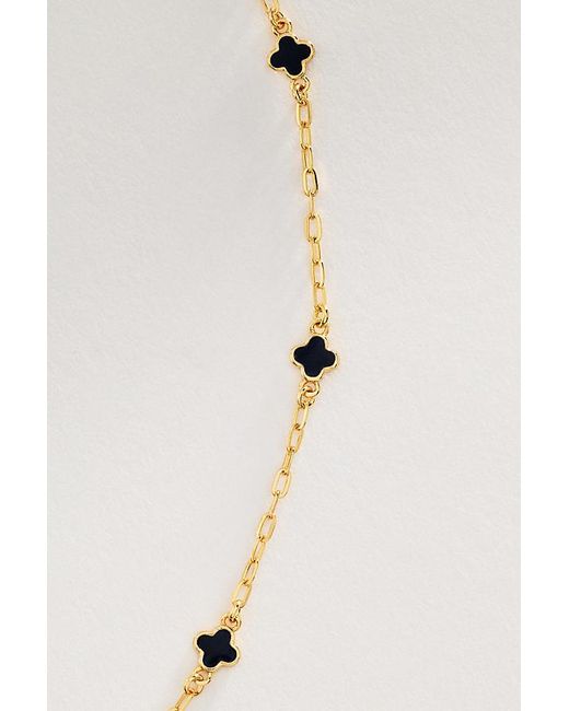 By Anthropologie Natural Tiny Clover Chain Necklace