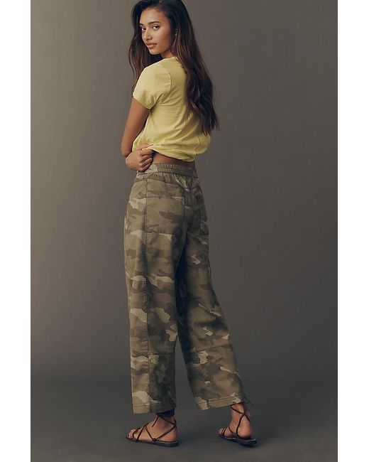 Pilcro Gray The Izzie Relaxed Pull-On Barrel Trousers By Printed Twill Edition