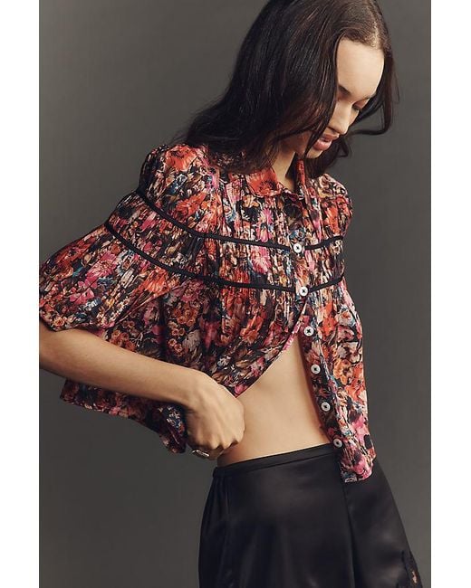 Maeve Gray The Leandra Shirred Yoke Blouse By