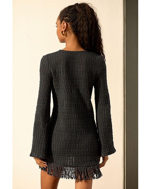 By Anthropologie Long-Sleeve Knit Mini Dress in Black | Lyst UK