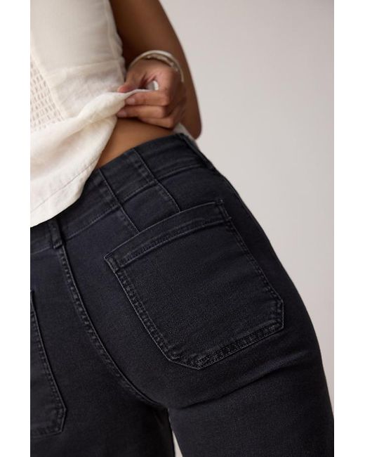 Maeve Gray The Colette Denim Cropped Wide-Leg Jeans By