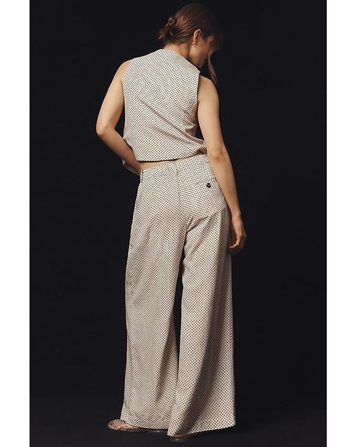 Maeve Blue Polka Dot High-Rise Wide-Leg Trousers
