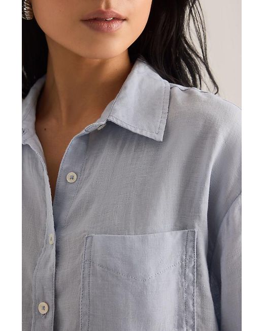 Maeve Gray The Shrunken Bennet Linen Buttondown Shirt By