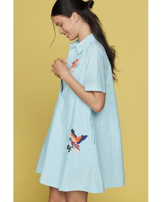 sachin and babi light blue dress Rare Nautical Themed Victor Costa Bustier Dress main image 0