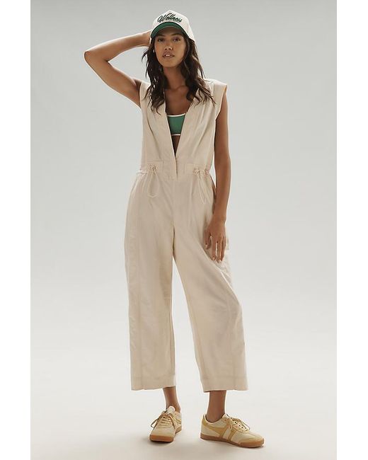 Daily Practice Natural Soller Drawstring Jumpsuit