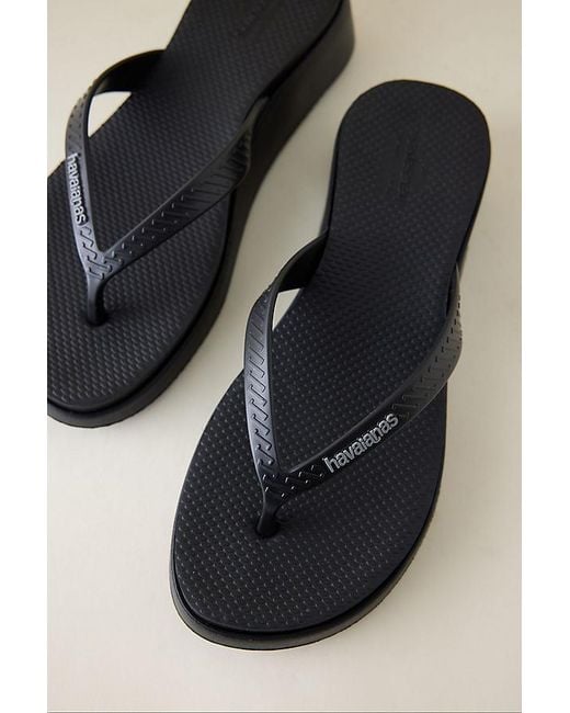 Havaianas Black High Platform Flip Flops