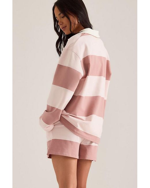 4th & Reckless Pink Hailey Rugby Top