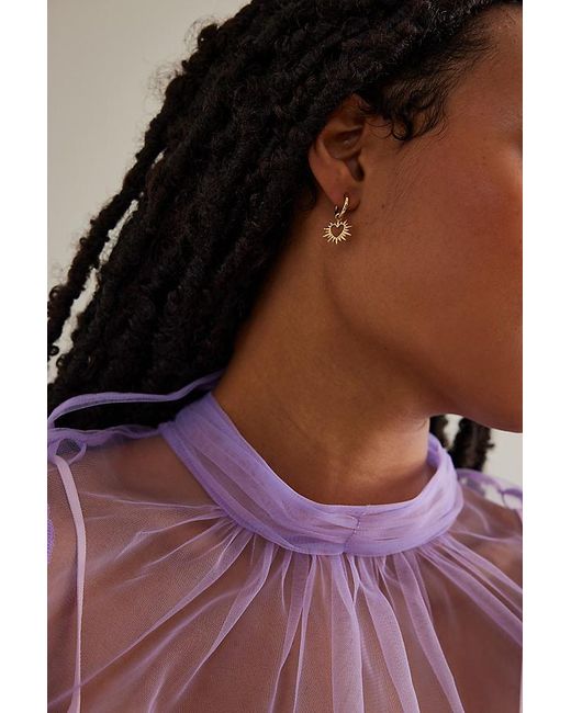 Rachel Jackson Brown Electric Love Huggie Hoop Earrings