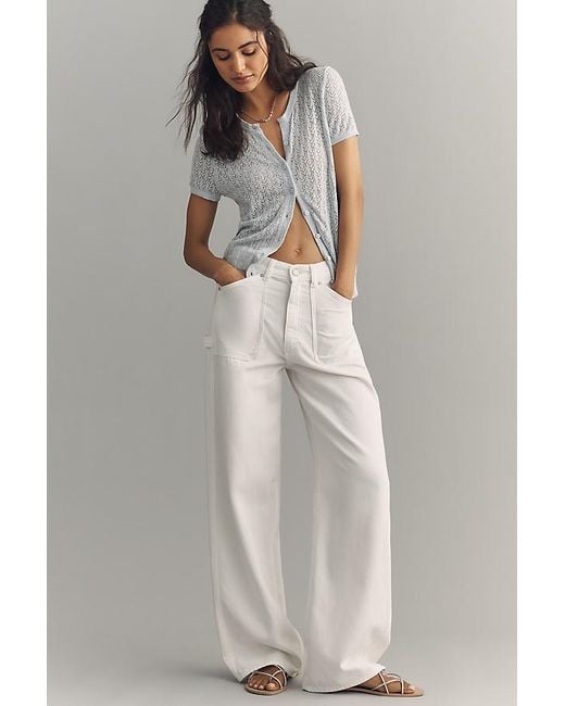 By Anthropologie Gray The Juliet Pointelle Short-Sleeve Cotton-Blend Cardigan