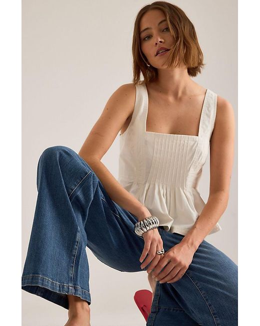 PAIGE Blue Anessa Patch Pocket Wide-Leg Jeans