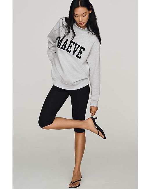 Maeve Gray Cotton Fleece Tufted Sweatshirt