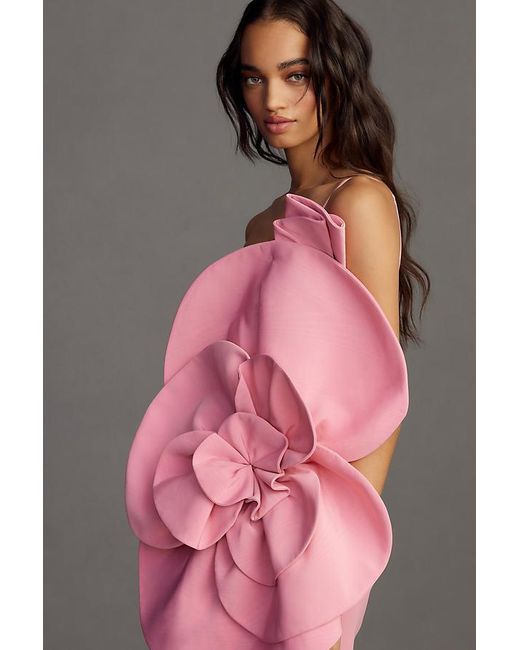 Bardot Gray Domonique Strapless 3d Floral Mini Dress