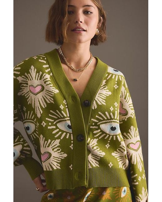 Never Fully Dressed Green Eye Cardigan