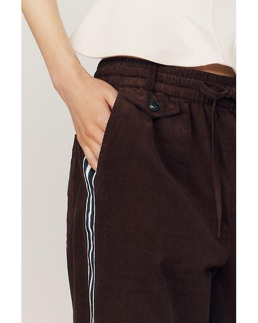 Maeve Blue Brooklin Corduroy High-Rise Wide-Leg Trousers