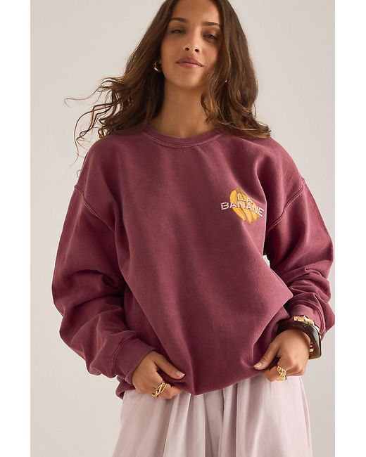 Pilcro Purple Banana Print Sweatshirt