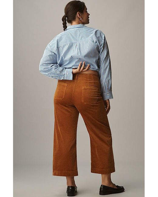 Maeve Black The Colette Cropped Wide-Leg Trousers By Corduroy Edition