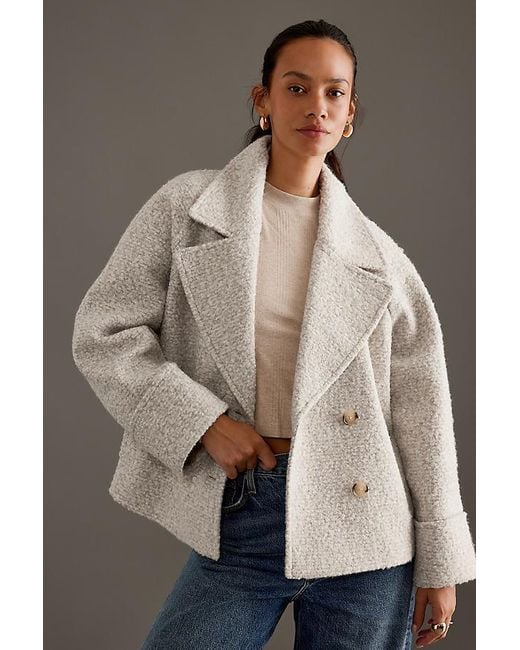 By Anthropologie Brown Boucle Short Coat