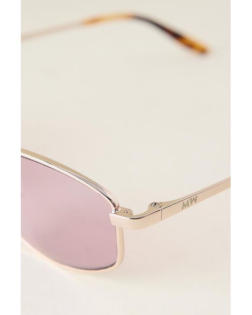 Messyweekend Natural Lexie Slim Metal Sunglasses