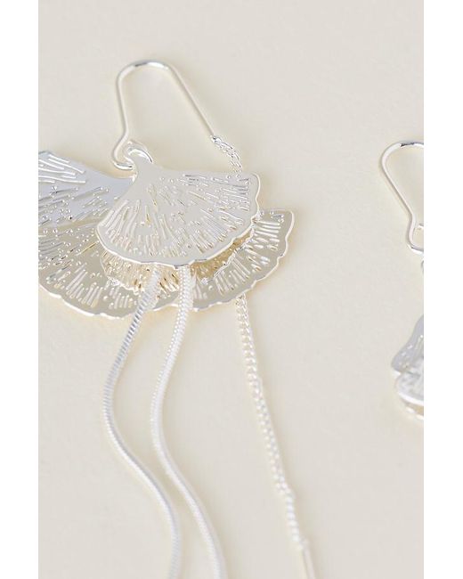 By Anthropologie Natural Fan Tassel Drop Earrings