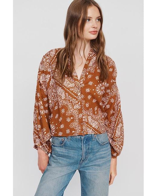 Pilcro Multicolor Printed Cotton Blouse