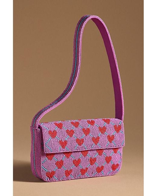 By Anthropologie Pink The Fiona Beaded Bag: Icon Edition