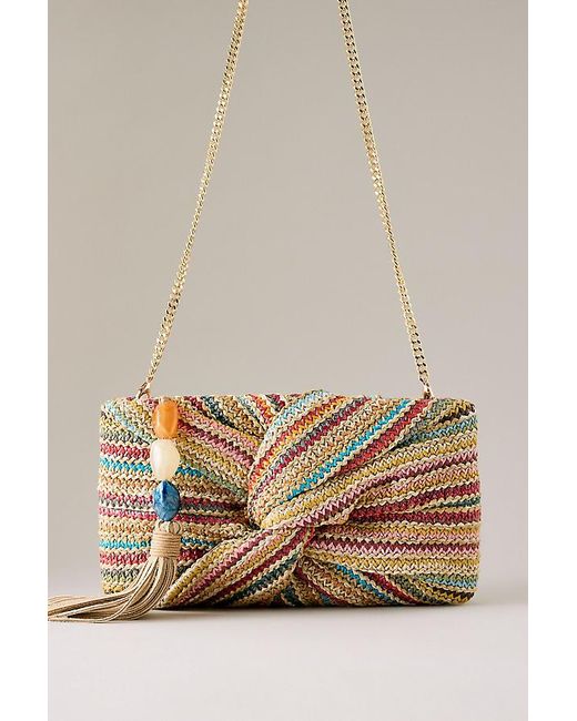 Dolce Vita Multicolor Elowen Raffia Clutch Bag