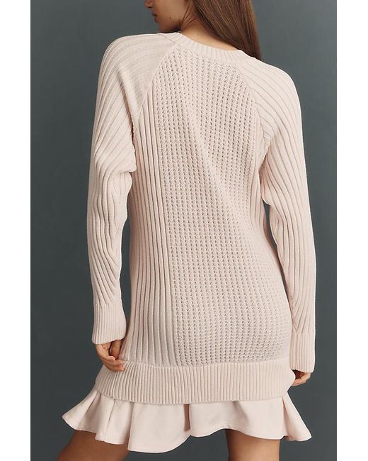 Daily Practice Black Twofer Waffle-Knit Mini Dress