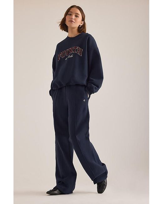 4th & Reckless Blue Fergie Pintuck Wide-Leg Joggers