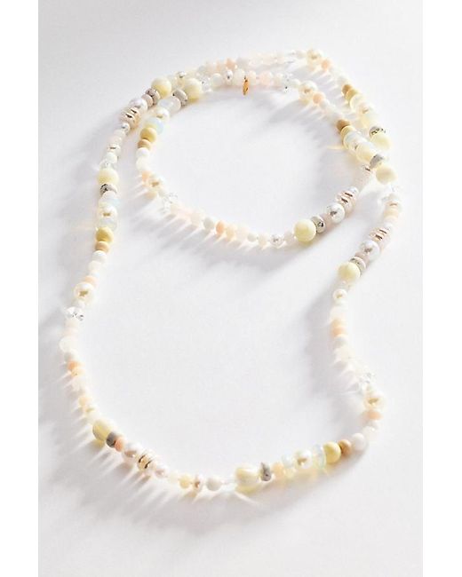 By Anthropologie White Multi-Colour Beaded Necklace