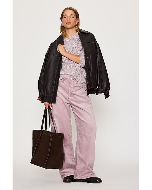 Pilcro Pink The Kayden Cord Mid-Rise Barrel Trousers By