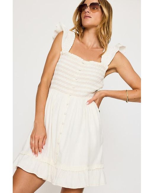 By Anthropologie White The Peregrine Denim Mini Dress