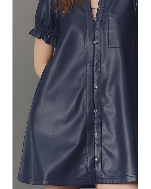 Pilcro Gray The Keira Faux-Leather Mini Dress By