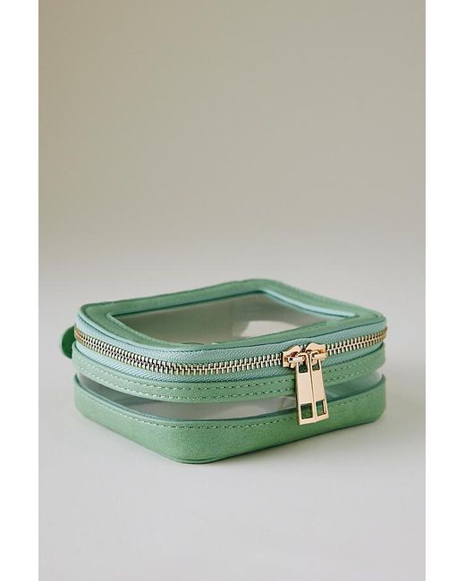 By Anthropologie Green Clear Makeup Bag