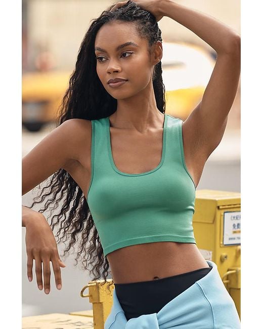 By Anthropologie Green Halter Tank Top