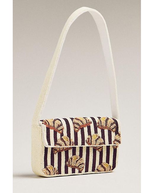 By Anthropologie Brown The Fiona Beaded Bag: Food & Drink Edition