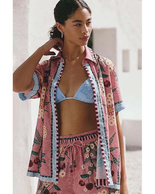 Agua Bendita Red X Anthropologie Ali Buttondown Top