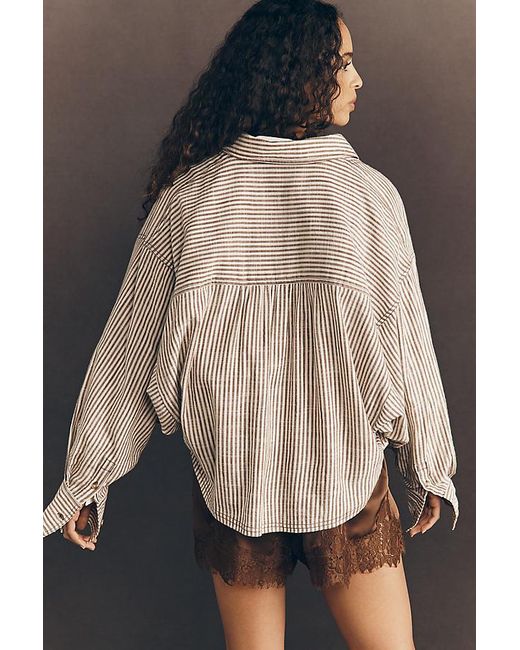 Pilcro Brown Batwing Buttondown Shirt