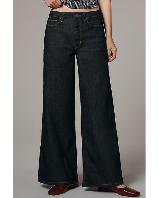 Pilcro Blue The Robbie High-Rise Flared Fray Jeans By
