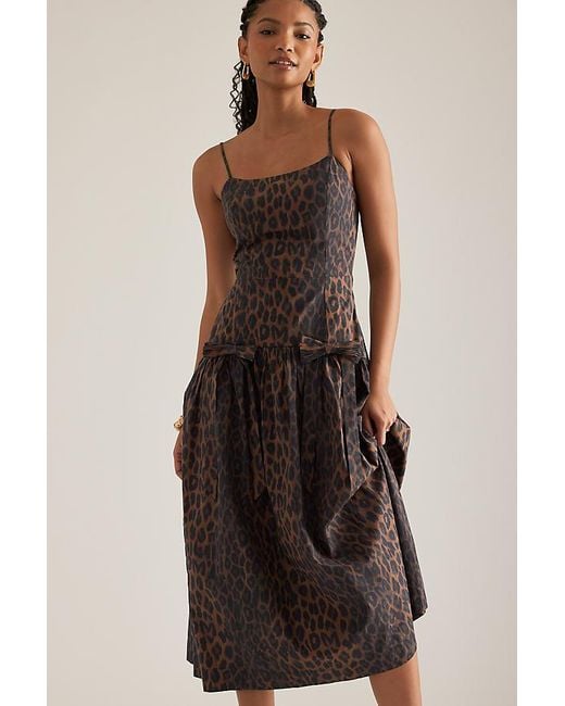 Damson Madder Multicolor Persephone Leopard Midi Dress