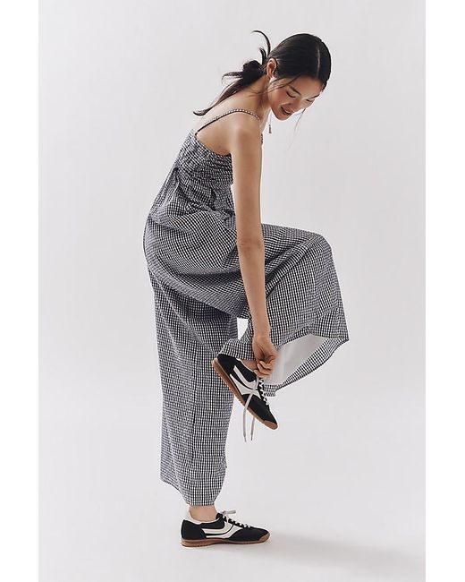 Hutch Gray The Mabel Gingham Sleeveless Wide-Leg Jumpsuit
