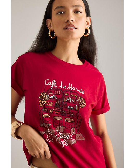 Maeve Red Cafe Le Marais T-Shirt