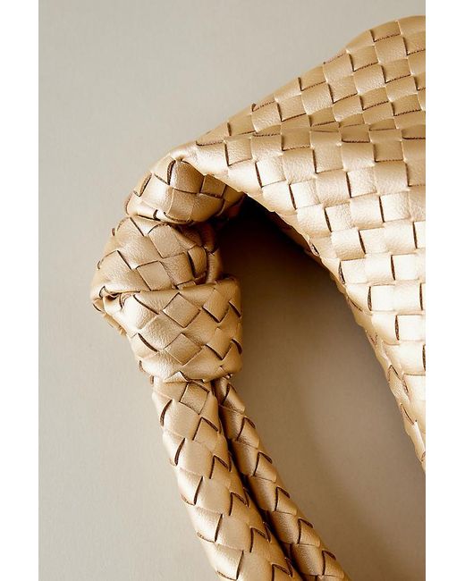 Melie Bianco Metallic Larissa Woven Faux-Leather Shoulder Bag
