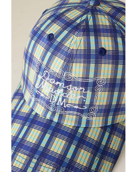 Damson Madder Blue Check Baseball Cap