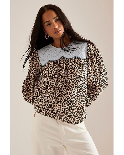 Stella Nova Brown Leopard Blouse