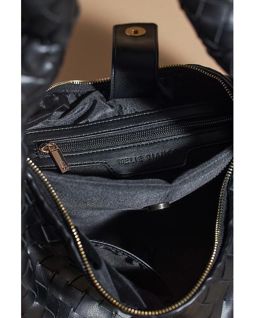Melie Bianco Green The Brigitte Woven Faux-Leather Satchel Bag By Oversized Edition