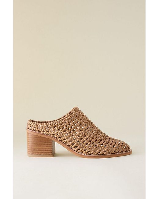 INTENTIONALLY ______ Natural Caps Woven Heeled Mules
