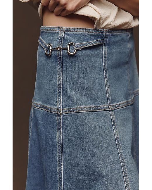 Maeve Black Waisted Denim Maxi Skirt